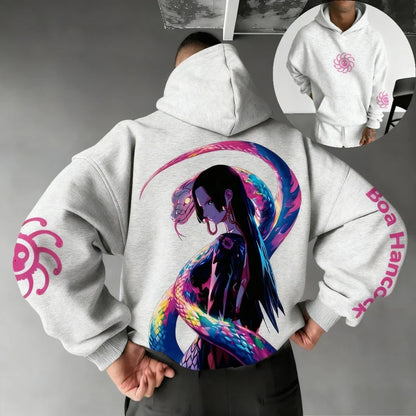 One Piece Men's Hoodie Sweatshirt Boa Hancock Japanese Anime Spring Autumn and Winter Boys Long-sleeved Parent-child Outfit