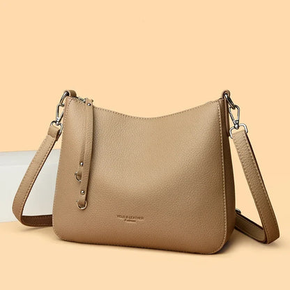 New Luxury Designer Handbag Solid Color PU leather Women Shoulder Bag Casual Crossbody Bags for Women New Zipper Messenger Bag