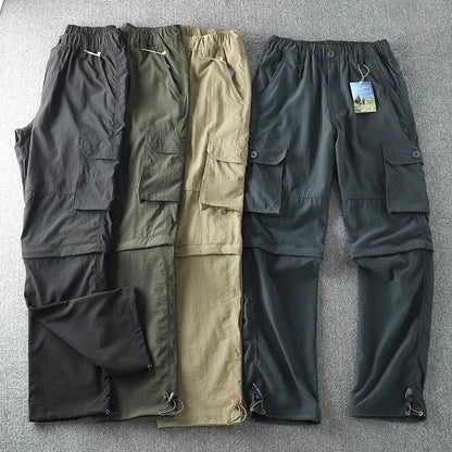 Men Quick-dry Outdoor Pants 2026 Spring Summer Thin Double-used Loose Pants Hiking Shorts Travel Climbing Fishing Trousers Women