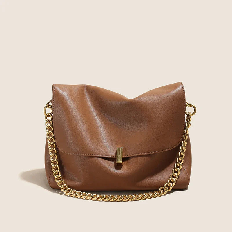 Genuine Leather Large Chain Shoulder For Women 2026 Luxury Designer Office Messenger Bags Satchel Cow Ladies Handbags