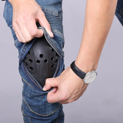 New Men's Winter Riding Motorcycle Cargo Pants Male Outdoor Riding Jeans Moto Protective Gear With Hip Knee Gear Long Trousers