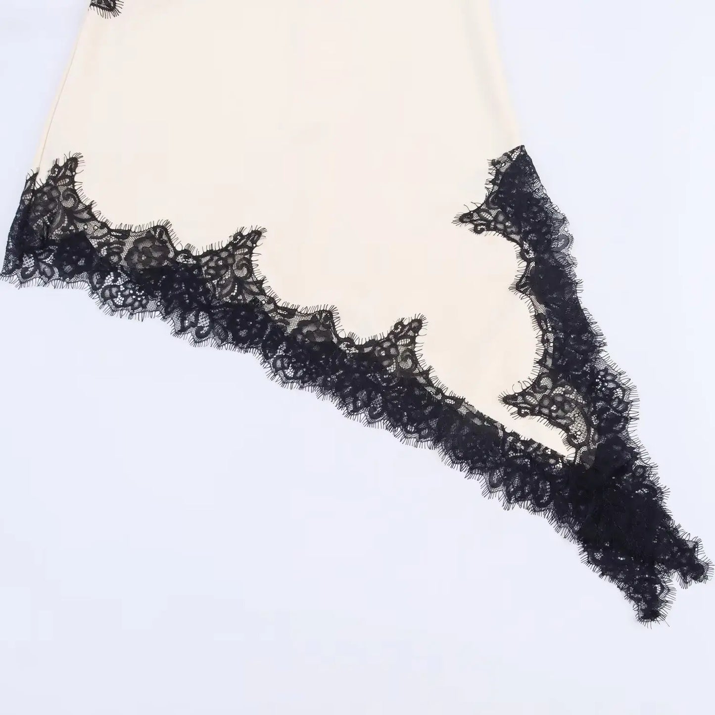 Satin Asymmetric Patchwork Lace Sexy Dress Women Elegant Sling Backless Split Black Dress Female Party Club Dress Streetwear