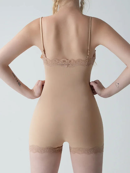 Lace Bodysuit for Women -Adjustable Straps Slim Fit Backless Jumpsuit, Breathable Lifting Seamless Underwear Sexy Lingerie