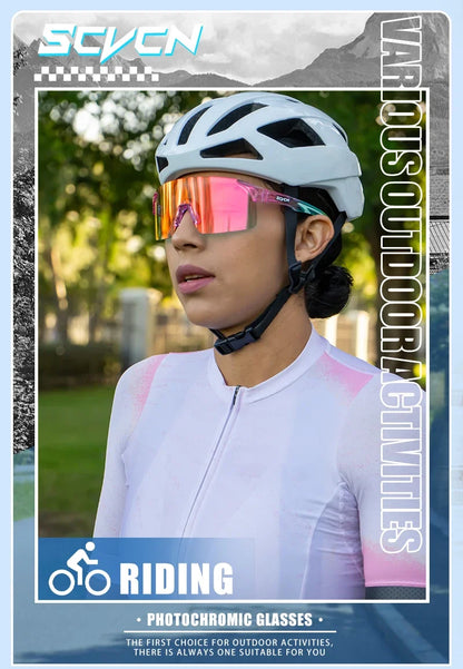 Photochromic Sunglasses Cycling Blue Outdoor Sports Bike Glasses Red Man MTB Fishing Glasses Eyewear Bicycle Goggles 2024