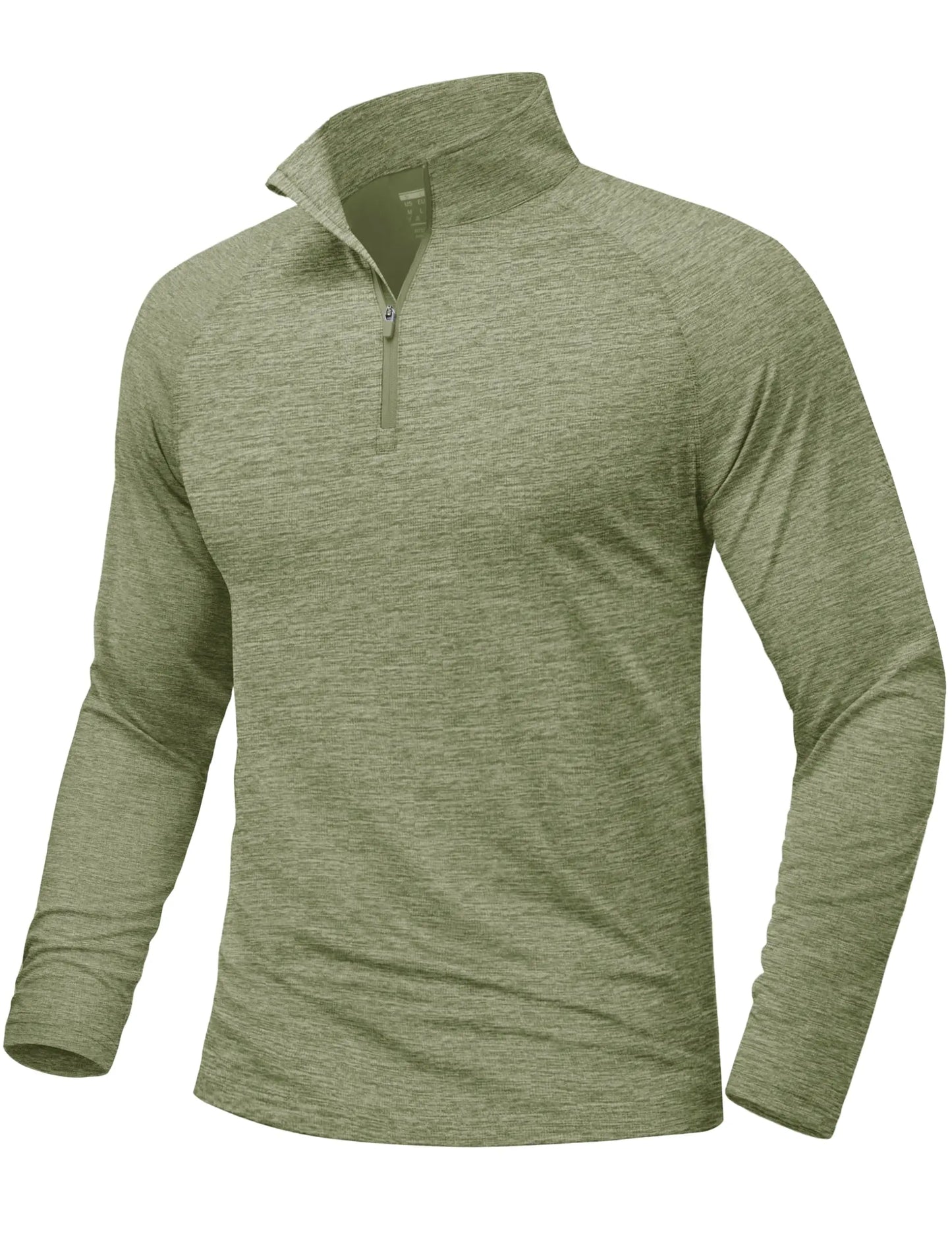 Mens Sun Protection UPF 50+ Long Sleeve Shirt Quarter Zip Pullover Quick Dry Lightweight Fishing Running Rash Guard