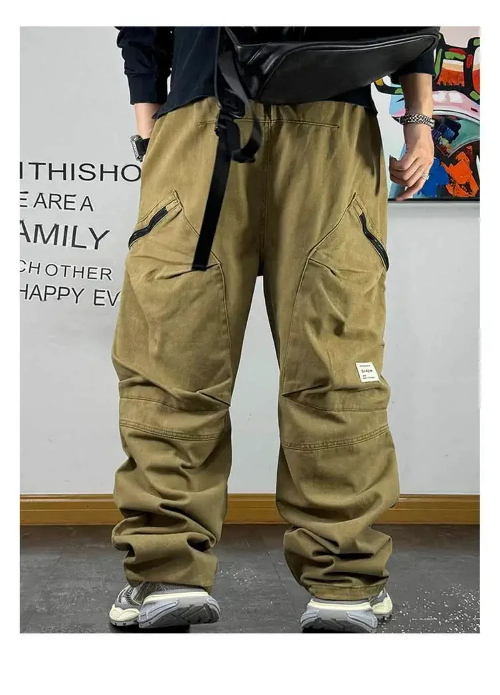 American Streetwear Multi-Pocket Cargo Pants Men High Quality Fashion Baggy Pants Plus Size Black Army Straight-Leg Trousers
