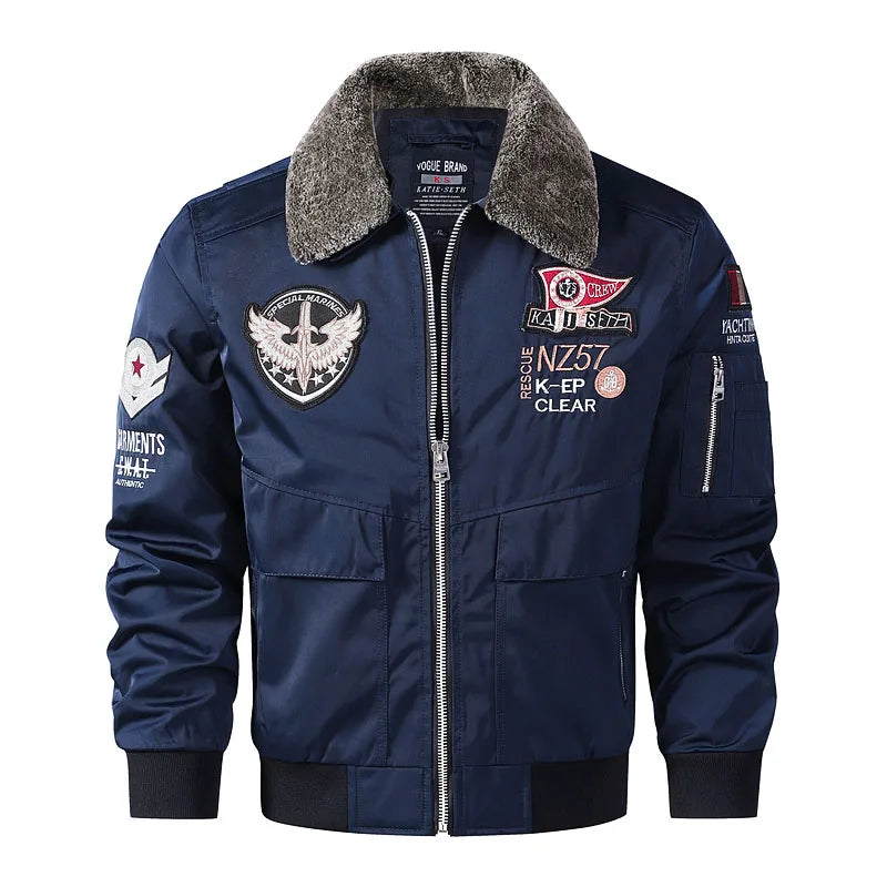 men's autumn winter thickened baseball uniform trendy coat Men's military fan jacket men MA-1 american overalls pilot jacket