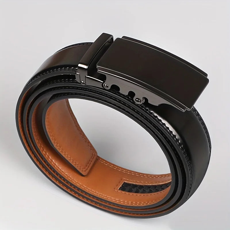Ratchet Belt For Men, Men's Genuine Leather Cowhide Belt, For Dress Pants, Adjustable Belt
