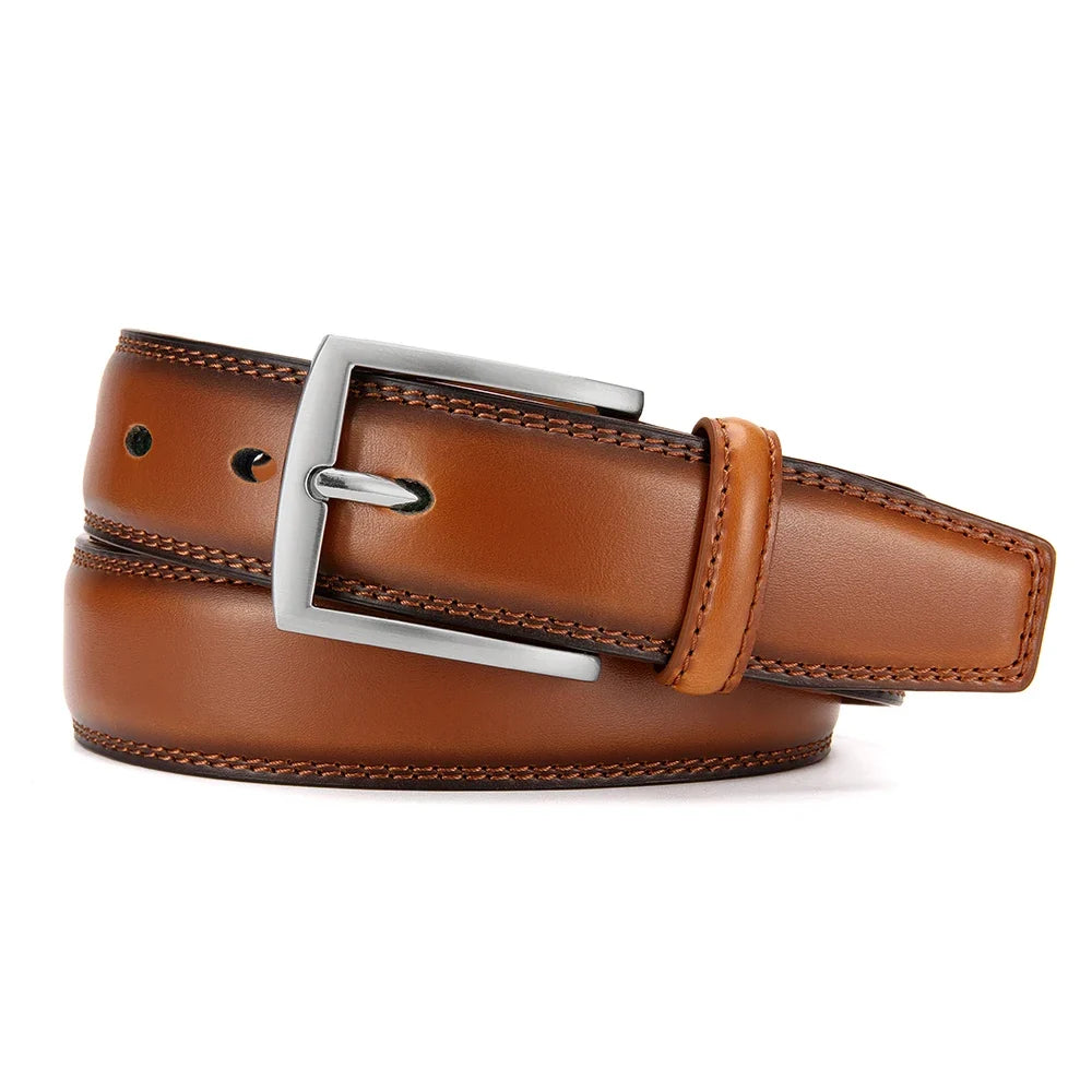 125cm Plus Size Men Belts High Quality Genuine Leather LONG Large Pin Buckle Metal Automatic Buckle Fashion Designer 2023New