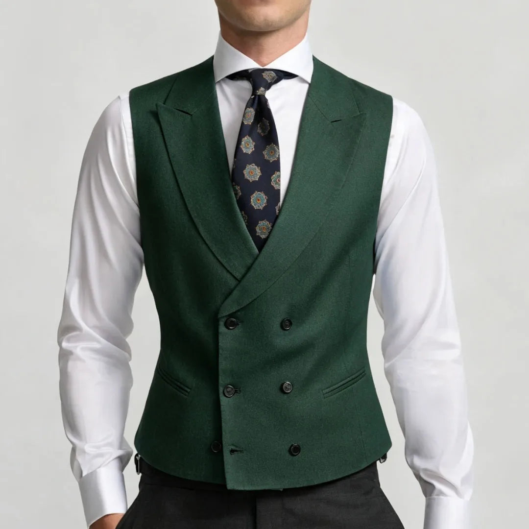 Men Vest Sky Blue Double Breasted Solid Waistcoat For Wedding Banquet Business Party Work Office Casual Daily Men Suit Vest