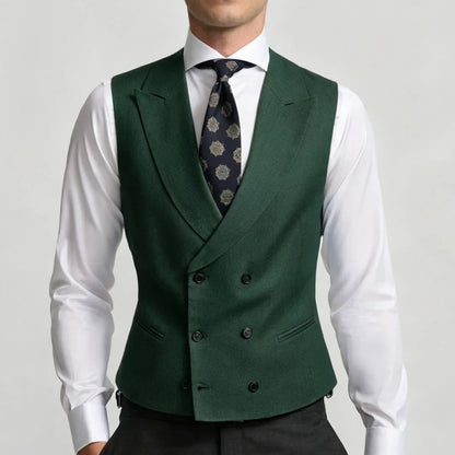 Men Vest Sky Blue Double Breasted Solid Waistcoat For Wedding Banquet Business Party Work Office Casual Daily Men Suit Vest