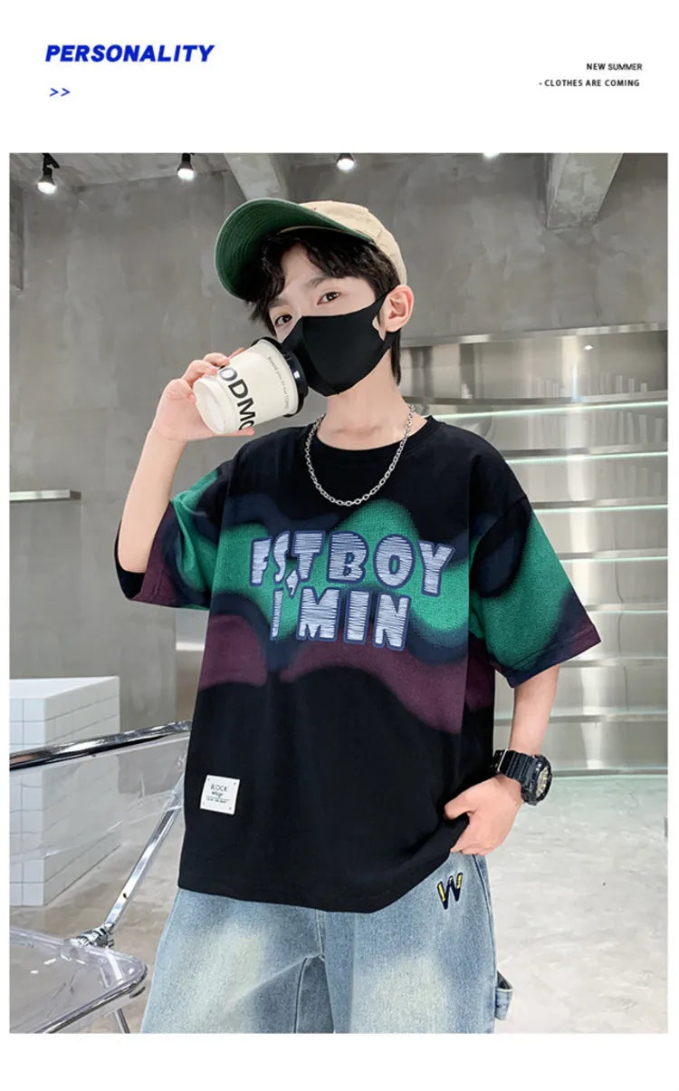 Summer Boy Denim Shorts and Top Clothes Set Outfit Kids Fashion 2-Piece Suit Korean Children Streetwear Tracksuit 5 6 7 9 10 14Y