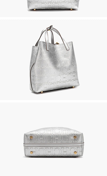 Classic Retro Style Women's Fashion Handbag Pure Colour Simple Design Large Capacity Exquisite Versatile