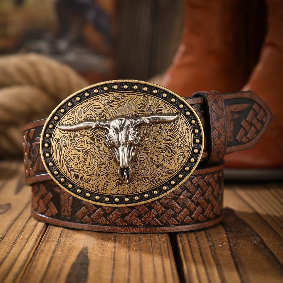 Vintage Meets Fashion! PU Alloy Buckle Belt, Suitable for Both Men and Women, to Create a Personalized Western Style