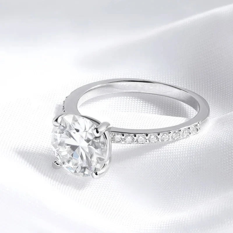 1-3CT D Color Moissanite Ring for Women 925 Sterling Silver Sparkling Lab Diamond Promise Band Valentine's Day Gift