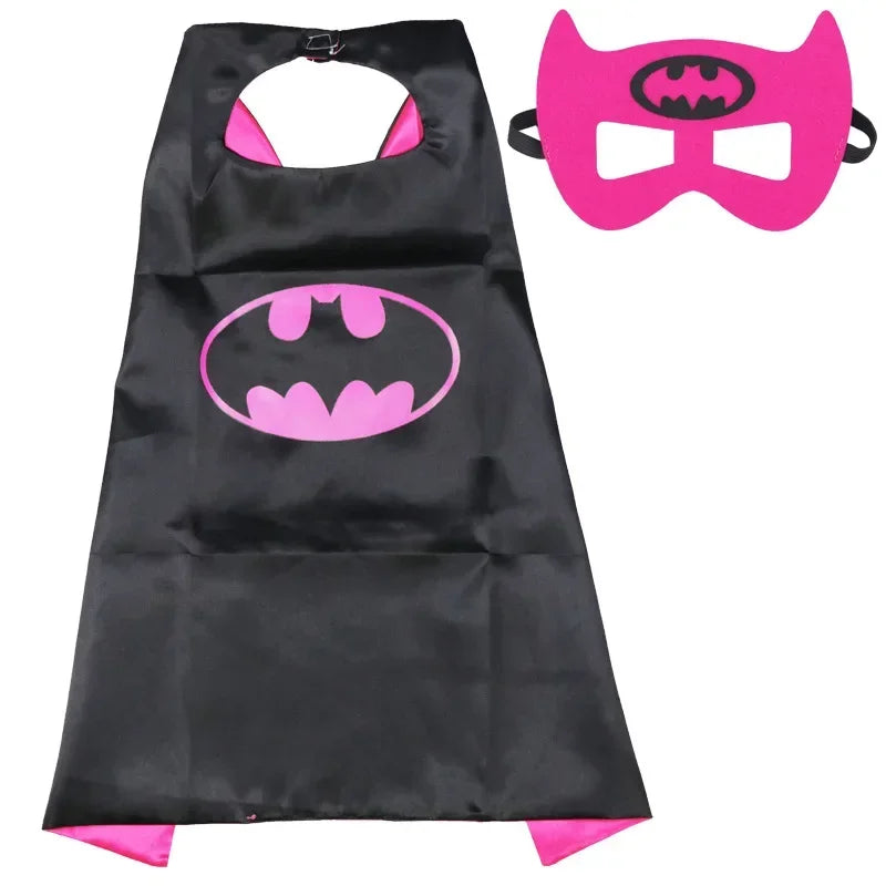 Halloween Super Hero Masquerade Mask Cape Cloak Anime Spider Man Batman Cloak Action Figure Toys Cosplay  Party Gifts