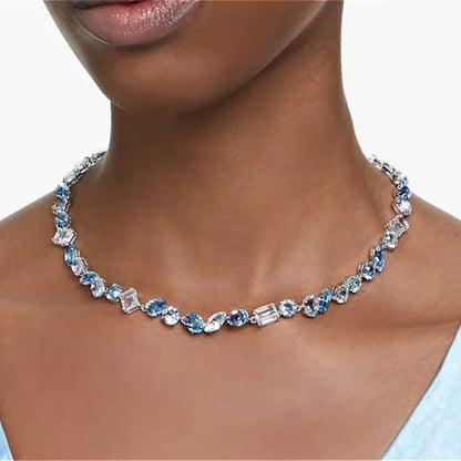 Candy Colorful Imitation Crystal Dopamine Unique Design Choker Necklace Bracelet Earrings, Jewelry for Women Bridal Gift