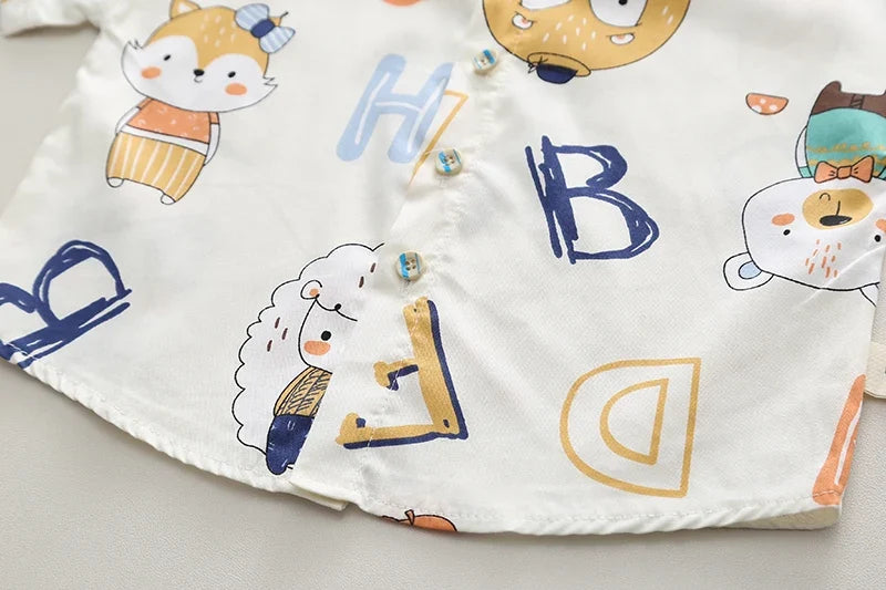 0-5 Years Quality Cotton T-Shirt Kids Girls Clothing Sets Stylish Printed Short Sleeve Baby Boys Clothing Suits