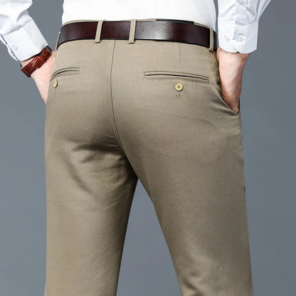 6 Colors Male Autumn Winter Casual Pants Chic Straight Formal Office Luxury Trousers Fashion Elastic Men Business Suit Pants