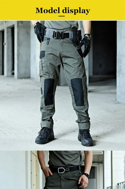 Men's Tactical Pants Casual Cargo Multi-Pockets Trousers Quick Dry Outdoor Waterproof Workwear Trousers Wear-Resistant Overalls