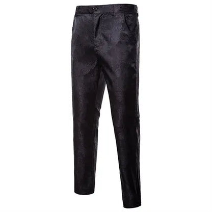 Spring Thin Men's Purple Floral Suit Pants, Wedding Party Dresses Pant, Fashion Casual Trousers, Red Black Pantalones Hombre