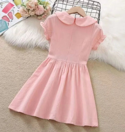 Pure Cotton Thin Short Sleeve Girls Party Dresses Kids Clothes 10 Years Old 2025 Children's Clothing Child Girl Dress Elegant 14