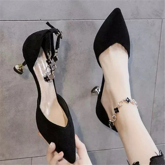 New fashion dinner party dance design style mature senior all-match small skirt Internet celebrity same high heels