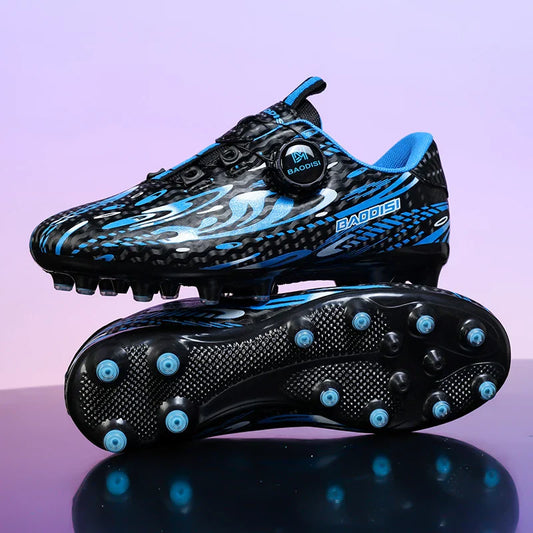 Kids Soccer Cleats Football Shoes Studs Non Slip Breathable Lightweight Training Sports Boys Girls Children Football Match Boots