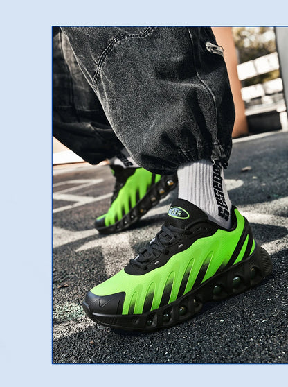 New Men's Sneakers PU Air Cushion Anti-Slip Shock Absorber Running Shoes Outdoor Lightweight and Breathable Mesh Running Shoes