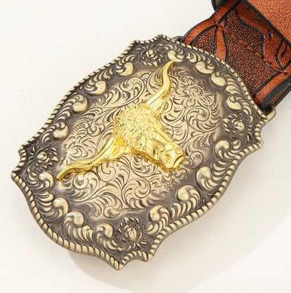 Western Cowboy Belt jeans pin buckle belt fashion belt 100-110-120cm carved belt men and women available trend belt