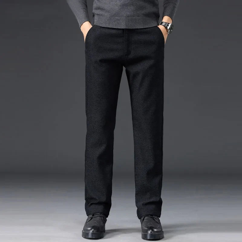 Men's Slim Fit Chenille Long Pants Advanced Business Casual Trousers Trend Autumn Comfortable Daily Wear Male Clothing