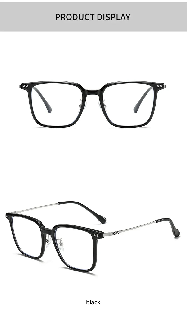Simple Fashion Large Frame Geometric Square Glasses Can Be Customized Prescription Anti-blue Light Glasses Reading Glasses
