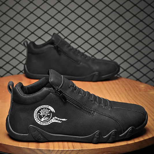 New Men's Ankle Boots Fashion Soft Sole High Top Sneakers Men Shoes Outdoor Versatile Loafers Comfortable Casual Walking Shoes