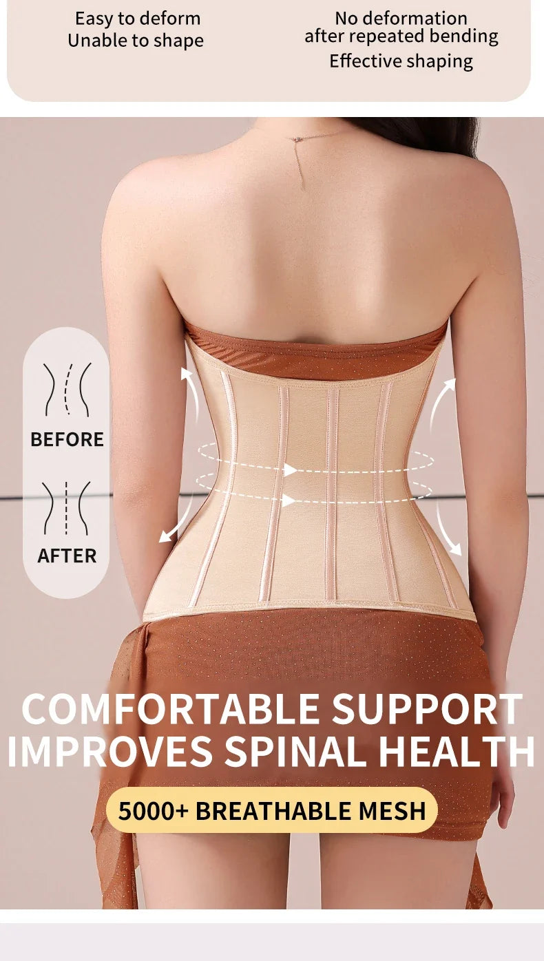 U-shaped Waist Trainer Corset Women Buttoned Shapers Breast Lifted Waist Trainer Steel Bone Slimming Womens Body Shapewear