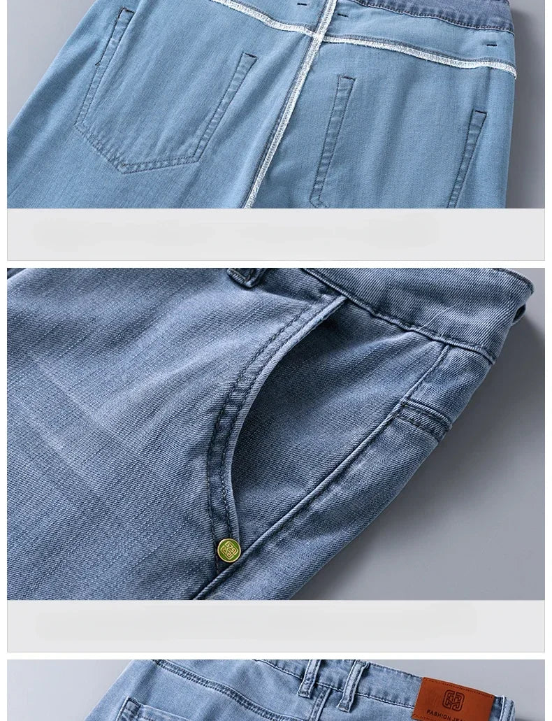 Business Jeans Men's Spring Thin Casual Straight Fashion Loose Brand Pants Comfortable Male Denim Trousers