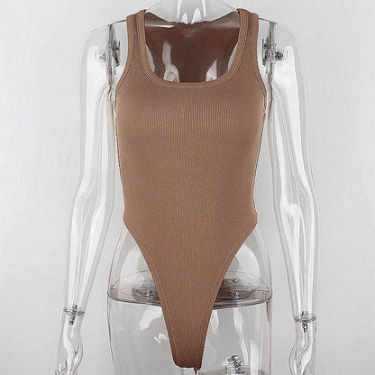 Sleeveless Knit Bodysuit 2025 Hot Summer Sexy Bodycon Off Shoulder Halter Tops Casual Street Bodice For Women ClubWear
