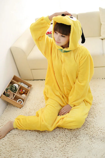 Pluto Cosplay Costume Onesie Kigurumi Kids Adult Zipper Cartoon Dog Pajamas Christmas Halloween Gift Soft Homewear Pyjama