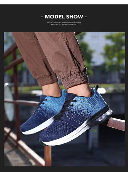 Lightweight Safety Shoes Women Men Air Cushion Work Sneakers Steel Toe Shoes Construction Safety Boots Anti-smash Work Shoes