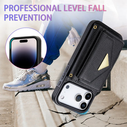 Crossbody Lanyard Leather Wallet Card Phone Case for IPhone 17 Air 16E 16 Pro Max 15 14 Plus 13 12 11 XS XR SE2020 Leather Cover