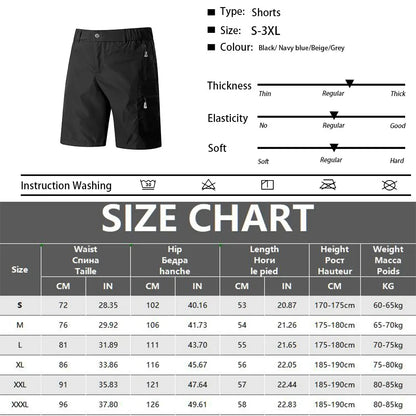 Men's Casual Shorts Business Social Quick Dry Shorts Breathable Relaxed with Zip Pocket Design Solid Color Shorts Streetwear