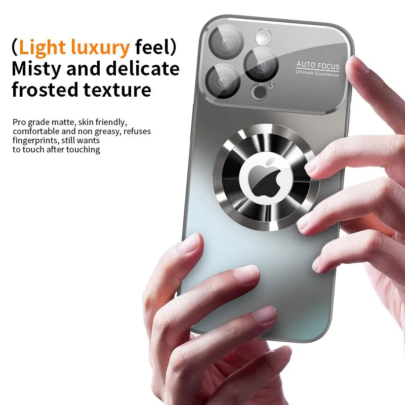 New Titanium Metallic Luxury Matte Case For iPhone 17 16 15 14 13 12 Pro Max Plus For Magsafe Glass Lens Camera Protection 2030