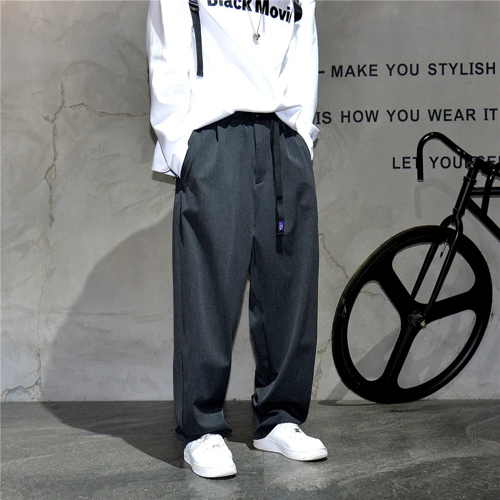 Japanese Vintage Casual Baggy Pants Mens Clothing High Quality Trend Straight Pants Fashion Loose Trousers Streetwear Pants Male