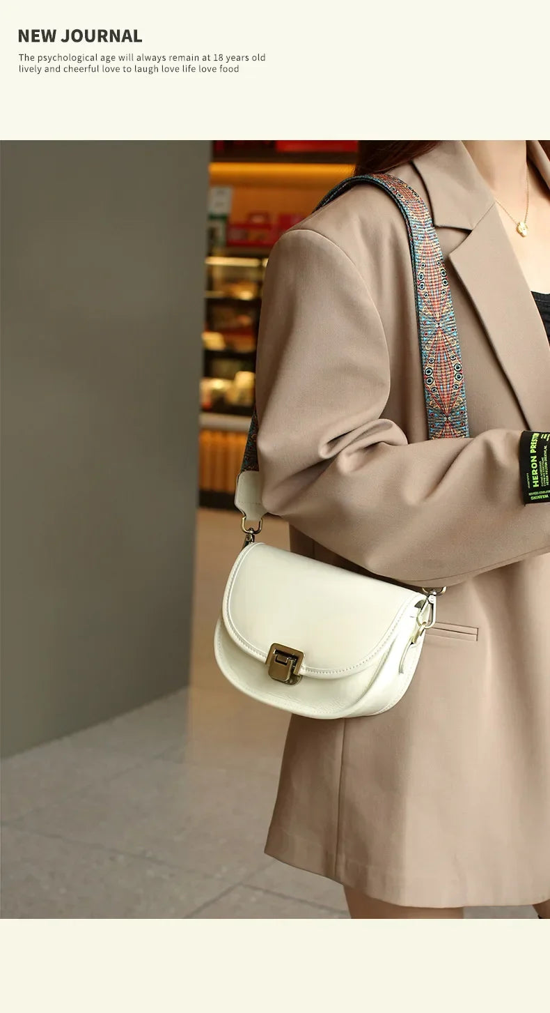 New Style Genuine Leather Women's Small Bag Vegetable Tanned Cow Leather Single Shoulder Bag Lady Popular Messenger Purse