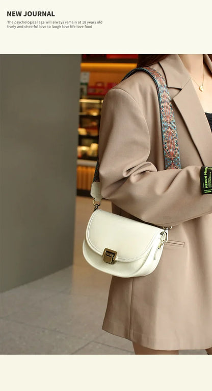New Style Genuine Leather Women's Small Bag Vegetable Tanned Cow Leather Single Shoulder Bag Lady Popular Messenger Purse