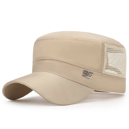 military cap flat top hat men's baseball hat spring summer men's outdoor sunshade mesh hat