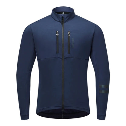 Men Cycling Jacket Autumn Winter Coats Thermal Fleece Windproof Bicycle Clothing Motorcycle Jackets with 2 way YKK Zipper