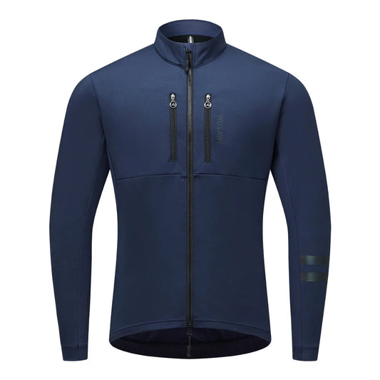 Men Cycling Jacket Autumn Winter Coats Thermal Fleece Windproof Bicycle Clothing Motorcycle Jackets with 2 way YKK Zipper