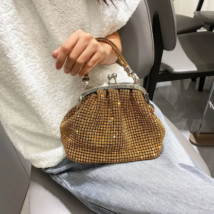 Fashion Rhinestones Evening Bag Portable Clutch Bag Casual Mini Purse Crystal Handbags Party for Women