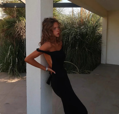 Maxi Elegant Party Dresses 2025 Red Sleeveless Long Dresses Holiday birthday Robe Sexy Clothes for Women with Bow