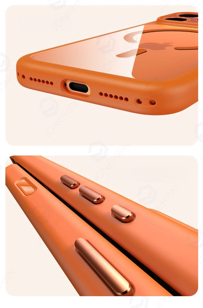 Magnetic Business Simplicity Shockproof Orange Bumper Camera Button Case For iPhone 17 16 15 14 Pro Max Clear Cover For Magsafe
